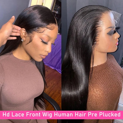 40 Inch Human Hair Wigs Pre Plucked With Baby Hair 13x4 13x6 Hd Lace Frontal Wig Straight Lace Front Human Hair Wigs For Women