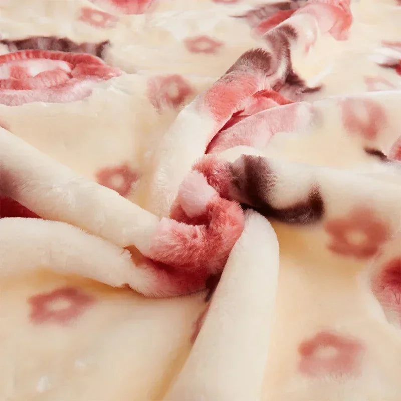 New Warm Weighted Blankets for Beds High End Thicken Warmth Raschel Blanket for Winter Autumn Double Side Plush Comforter Quilt