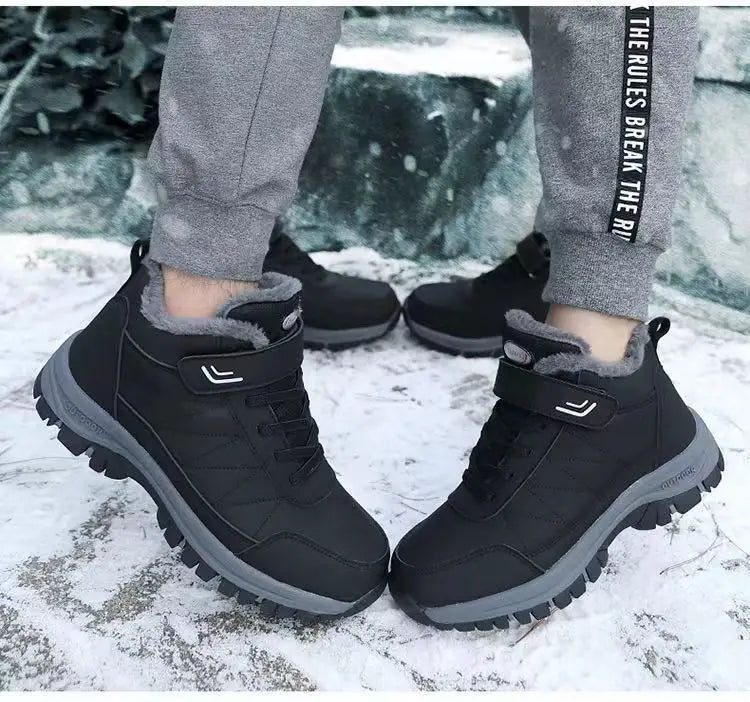 Winter velvet men's shoes Top Quality Casual Snow Boots Waterproof Warm Men boots Outdoor male Trekking Sneaker Botas Zapatos