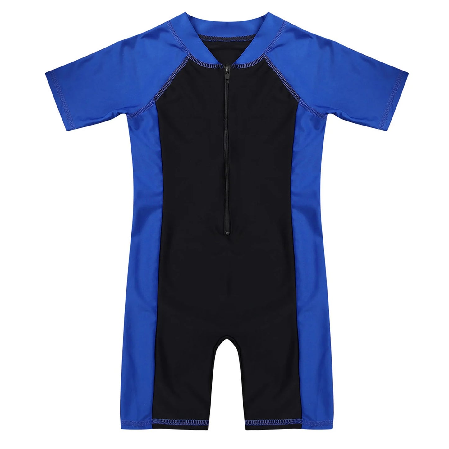 Wetsuits Kids Boys Girls Swimwear Swimsuits Short Sleeves Bodysuit Zippered Shorty Unitard Children's Bathing Suit Wetsuit