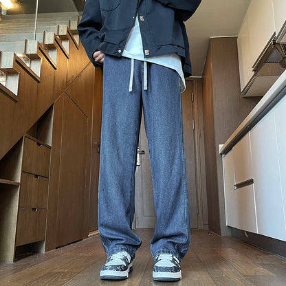 25ss Summer Vintage 190cm Men's Super long Pants 115cm Elastic Waist Straight Leg Breathable Drape Sportswear Casual Pants