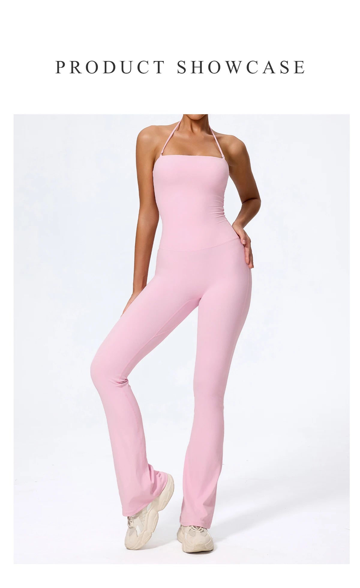 Ctenkevet New Women Sleeveless Hang Neck Jumpsuit Backless Flared Activewear Female Yoga Clothes Sport Outfit For Woman Overalls