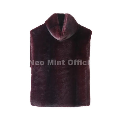 Casual Solid Faux Fur Vest Women Fashion Leisure Sleeveless High Collar Loose Waistcoat Lady Daily New Chic Highstreet Vests