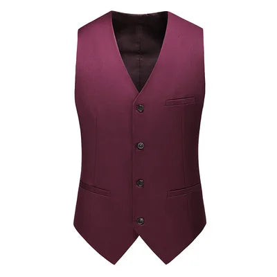 YASUGUOJI New Wedding Dress High-quality Men's Fashion Design Suit Vest Plus Size Men's Business Casual Suit Vest 15-colors