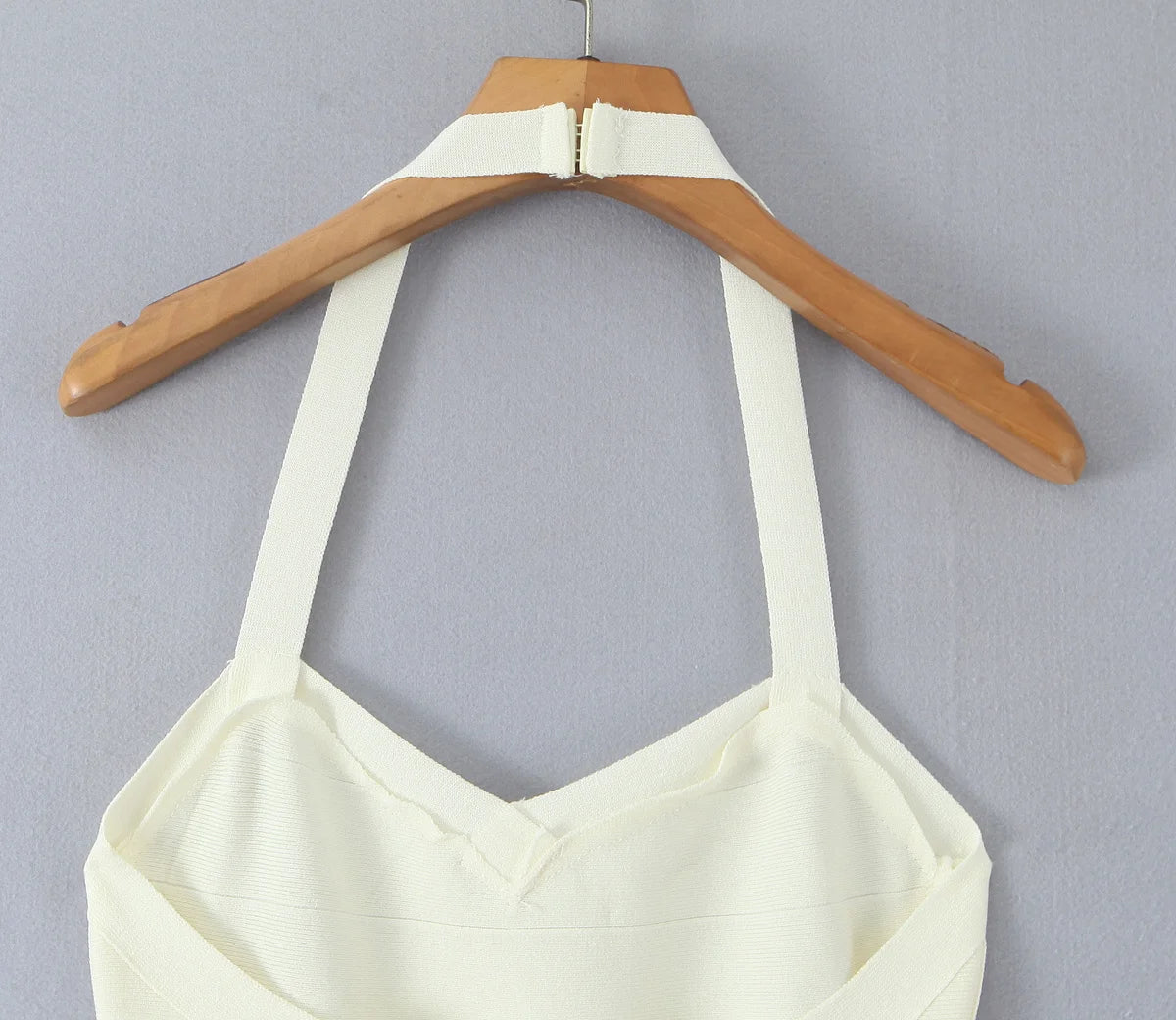 Sexy Elegant Backless Halter Mini Dress Women Autumn Knit Bodycon Dresses Night Out Party Robe