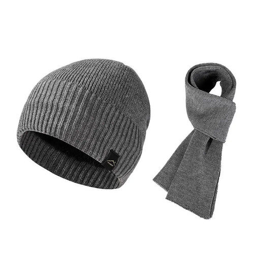 Winter Men's  Women's Warm Set Outdoor Plush Thick Windproof Ear Protection Knit Hat Scarf Two Piece Set Mens Hats 4m839
