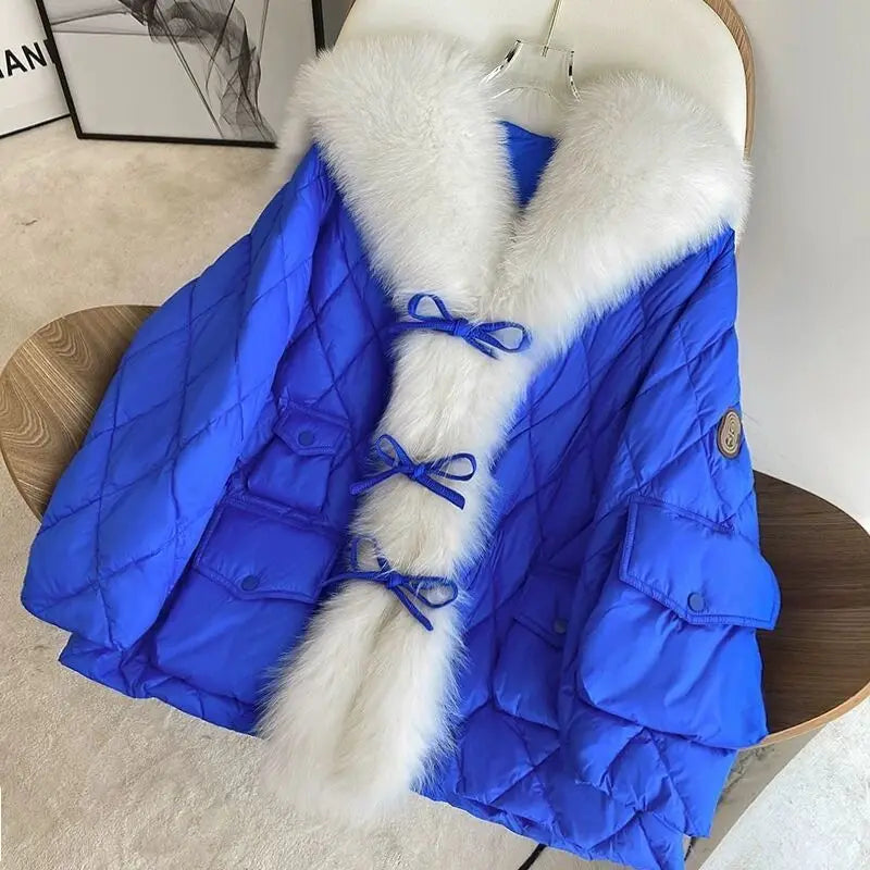 Women’s Color-coded Casual Trendy Simple Luxury Turn-down Collar Long Sleeve Quilted Jackets Female Coats Parkas Clothes Tops