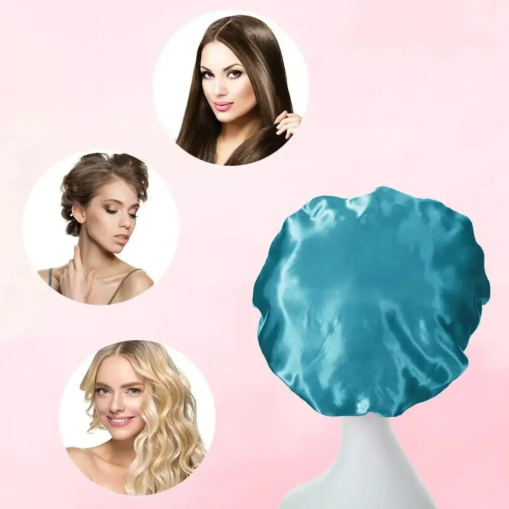 Bonnet Satin Sleeping Hat Hair Night Sleep Cap Head Cover Shower Caps for Bath and Sauna Bathing Shower Caps Bathroom Products