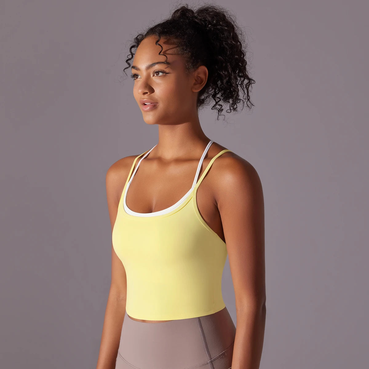 New Women Fitness Sports Bra Top Gym Yoga triangle backless Athletic Back Cutout Cross Tight Workout Soft With Chest Pad