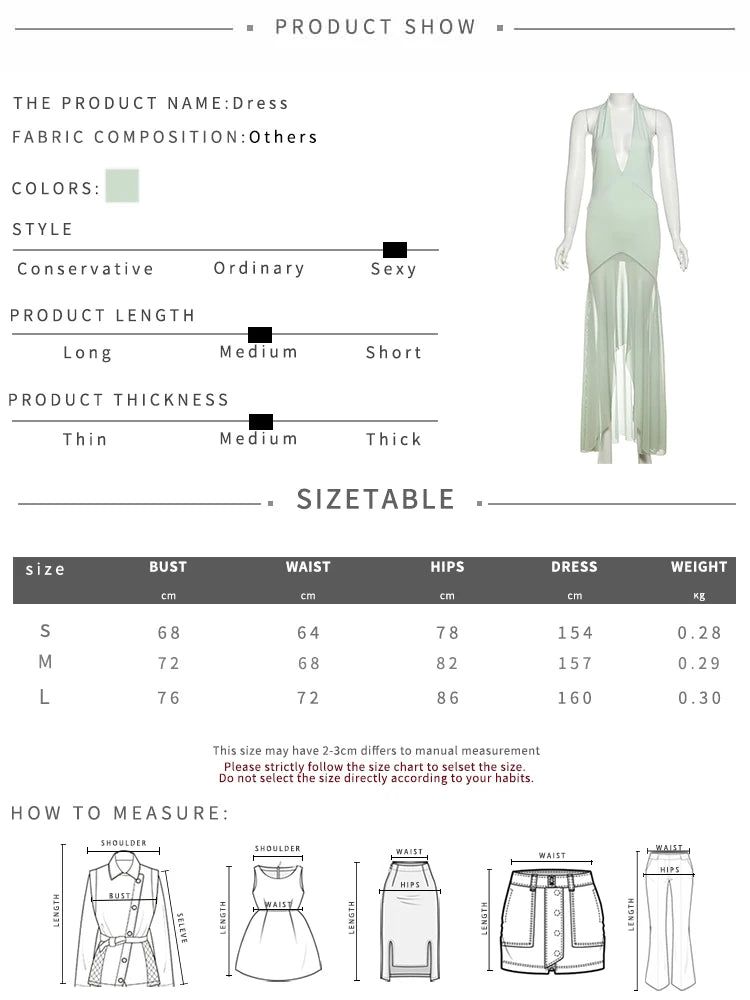 Nibber Vacation Patchwork Mesh Dress Women Halter Backless Deep V-Nec Sexy Irregular Hem Birthday Party Elegant Slim Vestidos