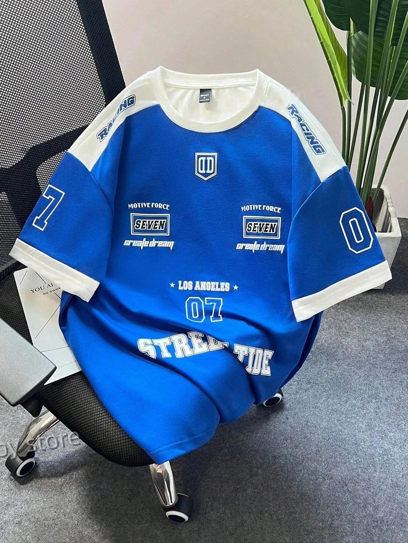 The 2025 summer new men's T-shirt 3D digital printed short-sleeved T-shirt, men's sportswear, Brooklyn racing football T-shirt,