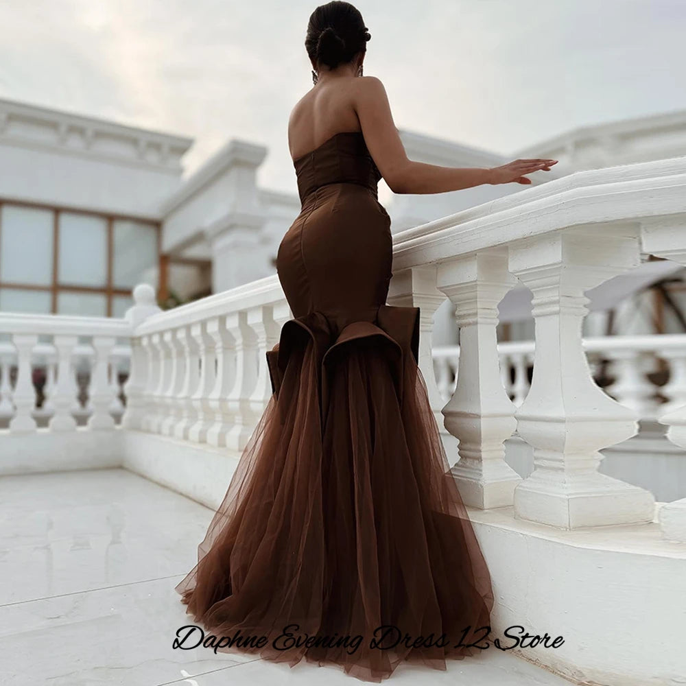 Graceful Sweetheart Tulle Evening Dress Temperament Mermaid Customized Prom Dresses Luxury Sweep Train Special Occasion Gowns