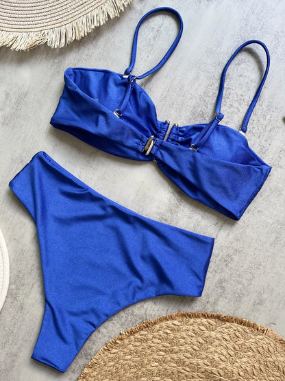 Bandeau Bikini Push Up Women Swimsuits 2024 Sexy Female Swimwear Brazilian Bikini Set Thong Biquini Swim Suits Solid Beachwear