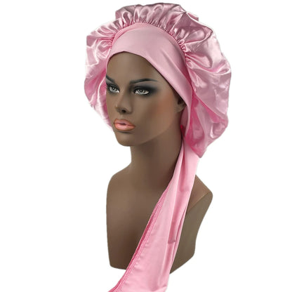 Large Bonnet Women Big Size Satin Bonnet Sleeping Night Women Cap Bonnet Hat Satin Cheveux Nuit Silk Bonnets for Women