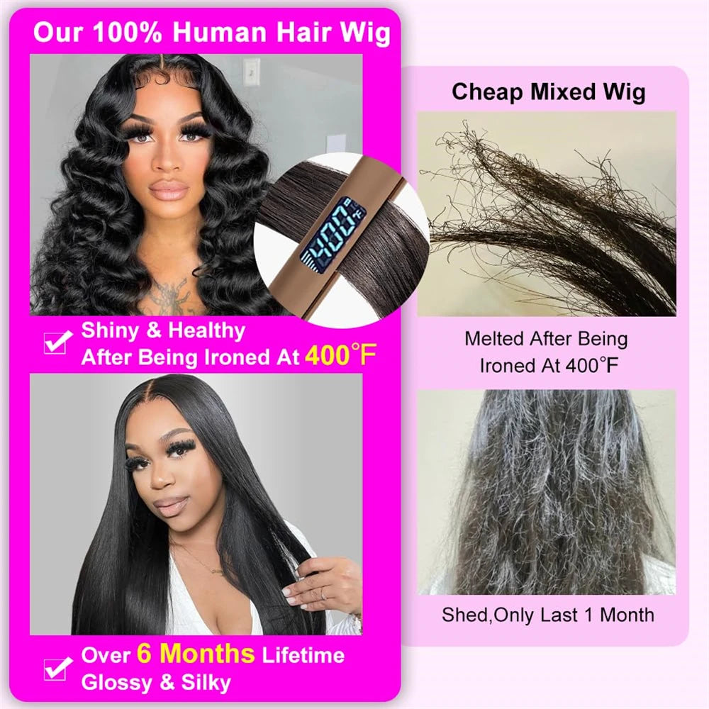 13x4 HD Transparent Bone Straight Lace Front Human Hair Wigs Brazilian Frontal Wigs For Women 30 34 Inches 180 Density