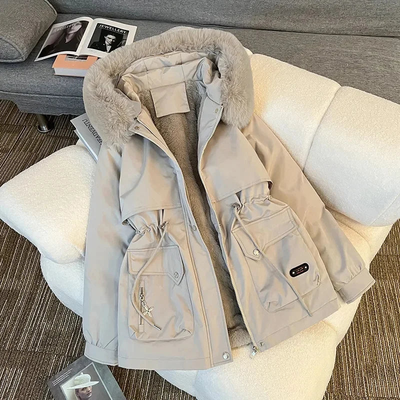 Winter Parkas Jacket Women 2025 New Fashion Korean Loose Hooded Thick Warm Casual Cotton Padded Coat Female Overcoat Casual Tops