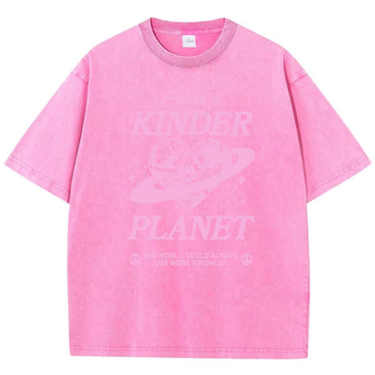 Geeate A Kinder Planet Pink Print Mans Tee Clothing Cartoon Comfort T-Shirt Round Neck T-Shirts Retro S-Xxxl Half Sleeve