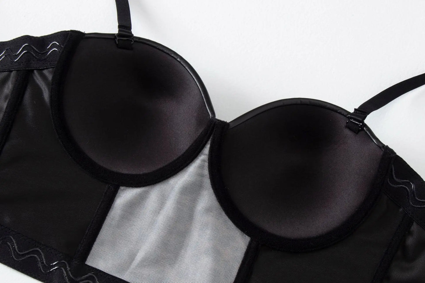 Stylish Wowen PU Leather Corset Imitation Leather Festival Clothing Bustier Lady Cropped Top Girls Punk Rock Club Party Camis