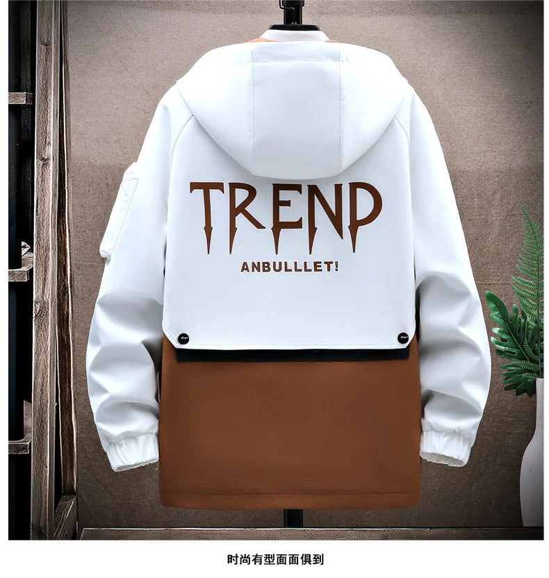 Autumn Casual Men Sets Two Pieces Fashion Korean Trend Hooded Jacket + Pants Spring Sweatshirt Sportswear Man Suit