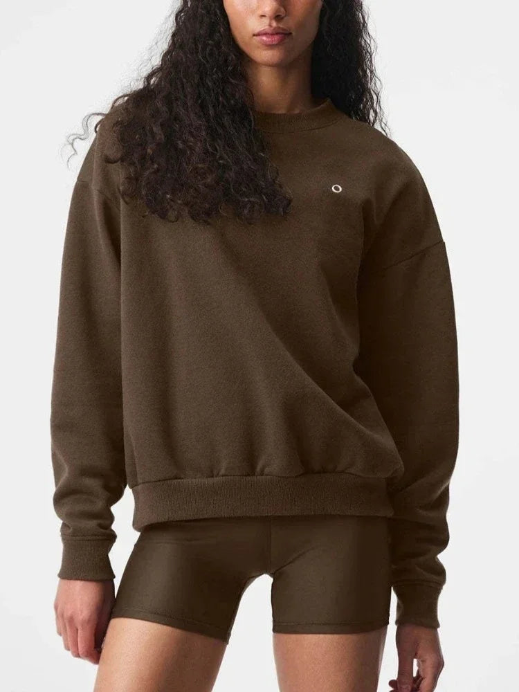 Black Red Classic Letter Loose Casual Pullovers O-Neck Solid Women's Sports Sweatshirts Fashion Long Sleeve Hoodies for Women