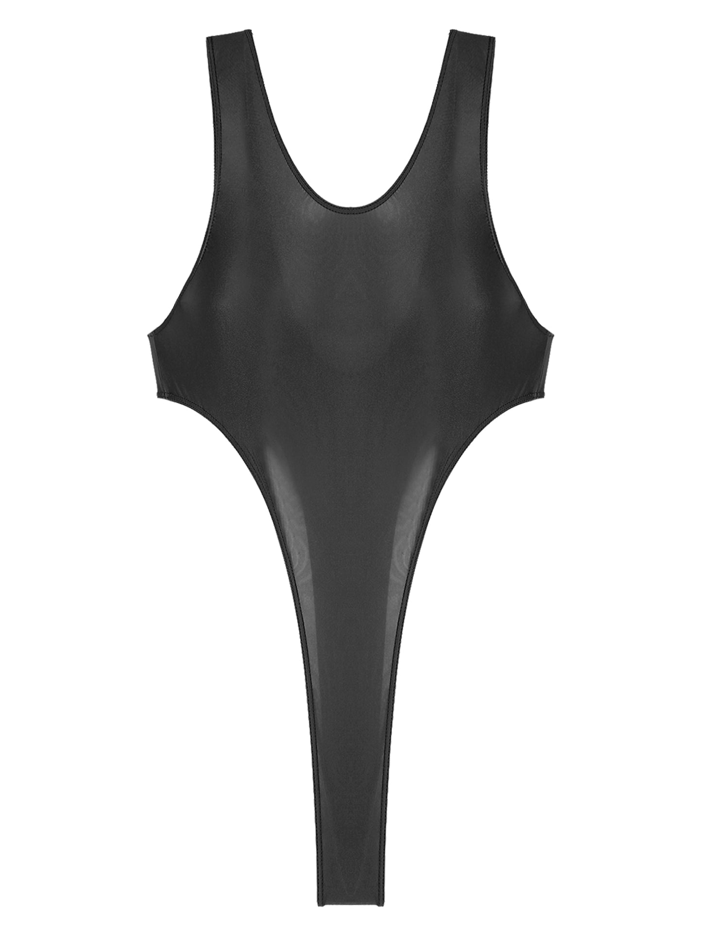 Womens Swimsuit 2022 New Glossy One-piece Swimming Bathing Suit Backless High Cut Bodysuit Sportwear Beachwear Swimwear