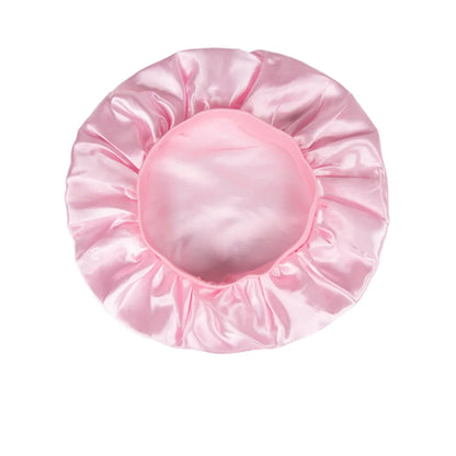 Baby Kids Satin Wide Band Sleeping Hat Beige Black White Pink Purple Bonnet Cap Turban Hat Wide Elastic Bands Night Sleep Cap