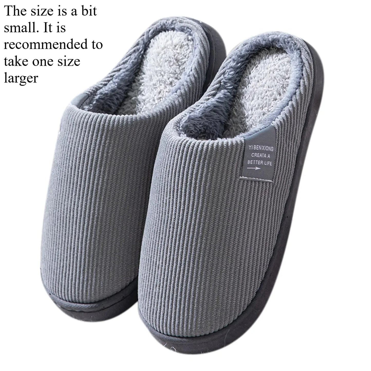Women's Men's Casual Home Slippers Soft Thick Bottom Household Plush Anti-slip Thermal Indoor Winter Flats