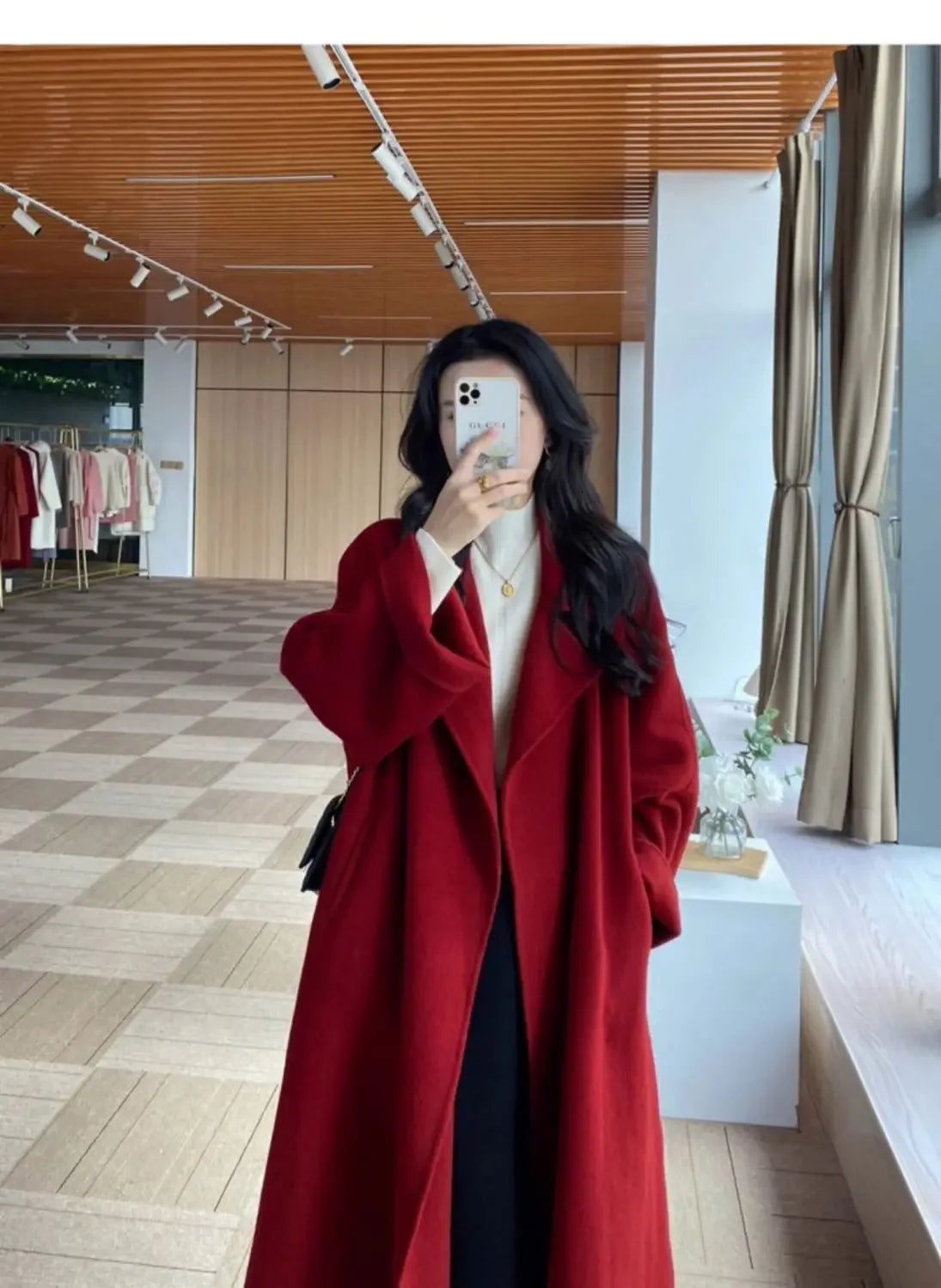 Plus Size New Hot Sale Of The Season Women's Woolen Coat Medium Length Versatile Small Size Tweed Outerwear Autumn Winter Fas...