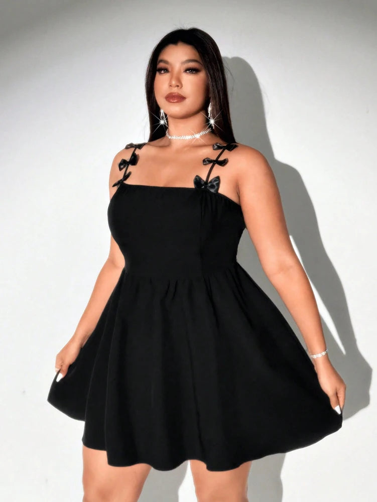 Plus Size Suspenders Sexy Bowknot Party Dinner Dresses Dresses Pure Color Casual Elegant Evening Party Party Dinner