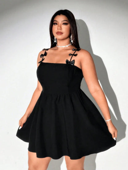 Plus Size Suspenders Sexy Bowknot Party Dinner Dresses Dresses Pure Color Casual Elegant Evening Party Party Dinner