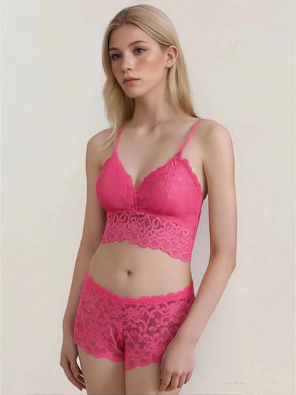 4pcs Sexy Comfortable Fashion Casual Lace Women's Underwear Set Gathered No Steel Ring Beautiful Back Bra Set Panty