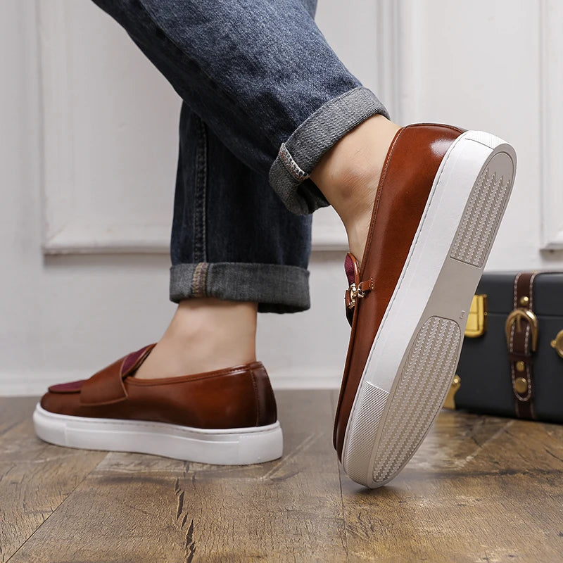 Breathable Leather Casual Shoes Luxury Brand Male Flats Classic Men's Comfortable Loafers Hot Selling Men's Park Walking Shoes