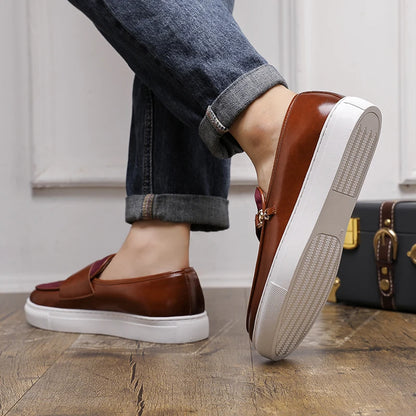 Breathable Leather Casual Shoes Luxury Brand Male Flats Classic Men's Comfortable Loafers Hot Selling Men's Park Walking Shoes