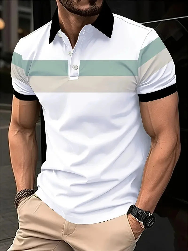 Summer New High-quality Men's Short-sleeved POLO Shirt Cool Breathable Business Casual Sweat POLO Shirt Men's Short-sleeved Tops