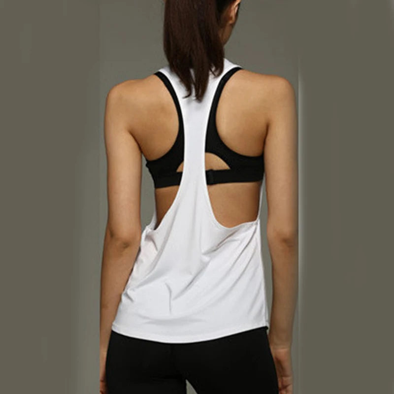 Women's Tank Tops Blouse Loose Sleeveless Shirt Gym Yoga Vest Training Running Vest Women Gym Tank Top 2025 New