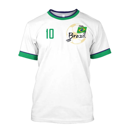 2023 New Brazil Jersey T-shirt Fine Design Brazilian Select Shirt O Neck Oversized Football Team Casual Streetwear Mens Clothing