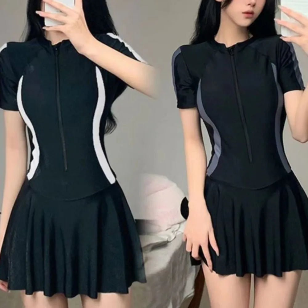 Conservative Swimsuits women's skirt-style Sportswear Slim And Simple Spring women's Racing Swimming Swimsuits