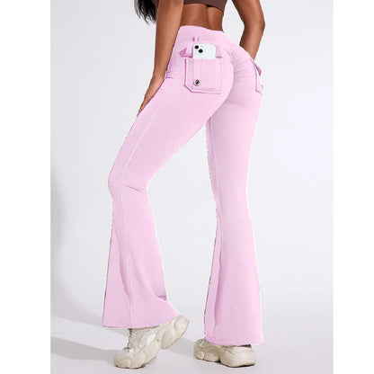 Fitness Yoga Leggings for Women Button Pocket Gym Leggings High Waist Butt Liftting Tights Leggins