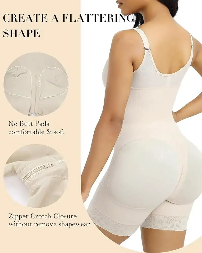 Women's Belly Tummy Control Butt Lifting Zipper Postpartum BodyShaper Fajas Colombian Double Compression Corset Waist Trainer