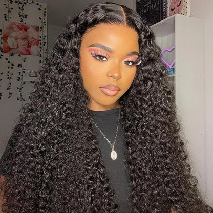 CEXXY 300% High Density Deep Wave 13x6 HD Lace Frontal Wig Brazilian Curly Water Wave Lace Frontal Wigs 36 Inches For Women
