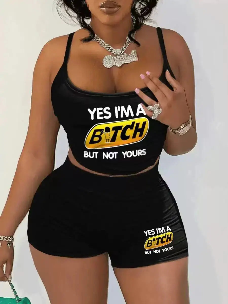 Sexy Spaghetti Strap Crop Tops And Short 2 Piece Sets Woman Outfit 2026 Summer Sexy Sport Casual Two Piece Set Women Short Sets