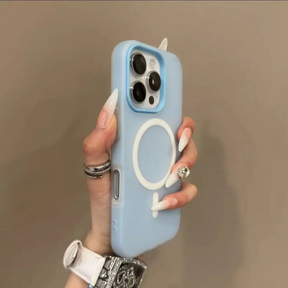 Luxury Candy Magsafe Wireless Charge Matte Phone Case For Samsung Galaxy S25 Plus S24 FE S23 S22 Ultra 5G Magnetic Bumper Cover