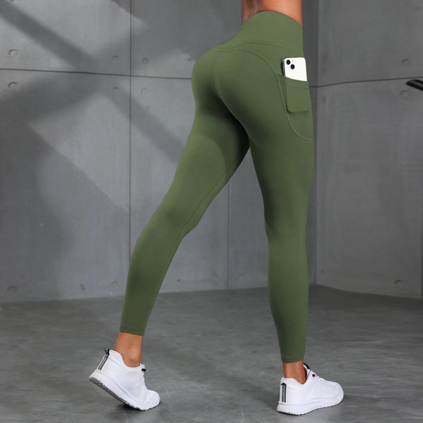 Women Yoga Fitness Leggings High Waist Tights With Pocket Gym Workout Running Stretchy Sexy Hip Liftting Casual Skinny Pants
