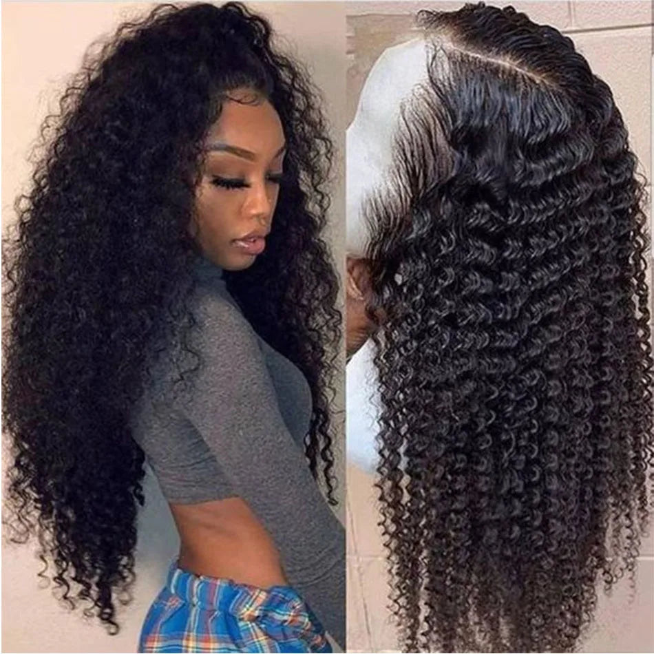 Kinky Curly 13x4 Lace Front Human Hair Wigs For Women 30 inch Indian Deep Curly Lace Frontal Wig Wet And Wavy Lace Closure Wigs