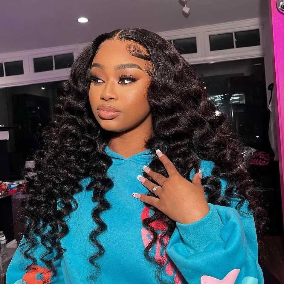 30 40Inch Human Hair 13x6 13x4 HD Lace Frontal Wig Brazilian Loose Deep Wave Curly Human Hair 360 Full Lace Front Wig Preplucked