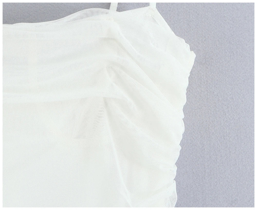 Womens Dress Mesh Ruched Slim Fit Long Spaghetti Strap Elegant Dress Must Have For Elegant Parties And Evening Banquets