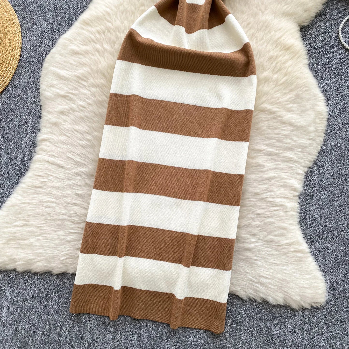 2025 & 2026 Lady New Stripes Ins Fashion Sexy Package Hips Bodycon Dress  Summer Knitted Spaghetti Straps Outfits Maxi Long Women Dress