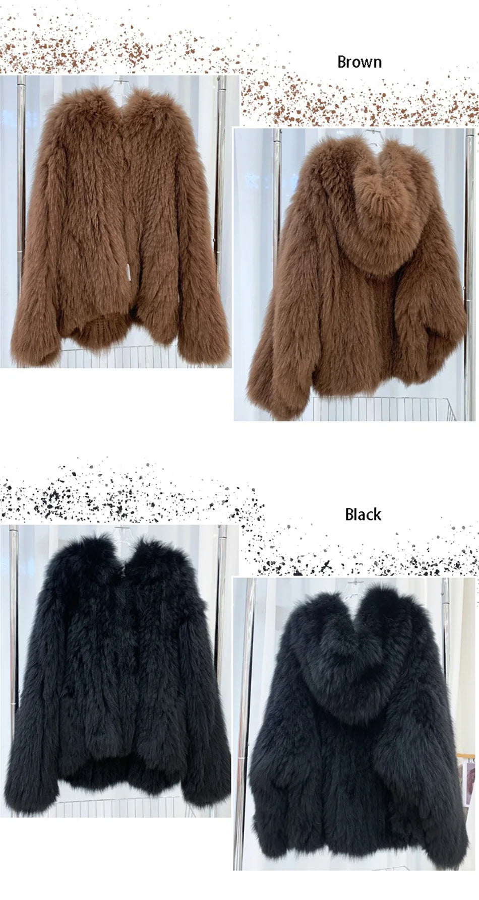 Fox Fur Coat Women's Winter Fashion Warm 100% Fox Fur Coat Hooded Long Sleeved Sweet Women's Luxury Designer Coat