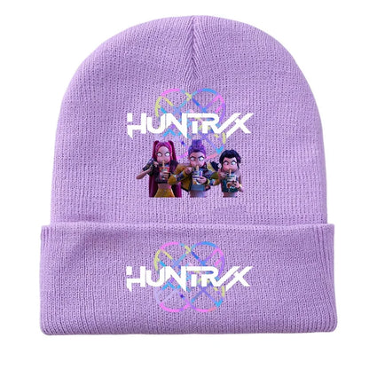 K Pop Demon Girls Knitted Hats Kpop Hunter Cartoon Children Headgear Cotton Winter Cute Cap Anime Kids Navidad Birthday Gifts