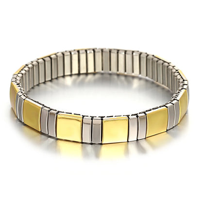 Freetry 18K Gold Plated Stainless Steel Adjustable Bracelet Fashion Elastic Metal Bracelet Trendy Jewelry Accessories Official